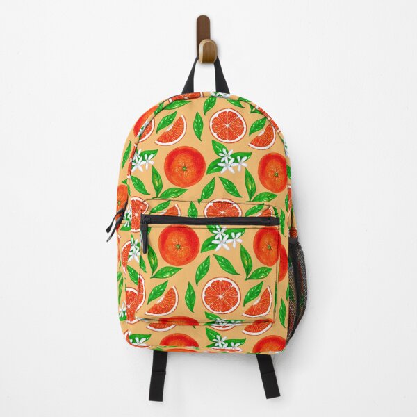 Item preview, Oranges with flowers and leaves on a yellow background  designed and sold by Colibri77.