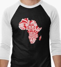 Africa map pattern With Africa Mask Africa t-shirt Men's Baseball ¾ T-Shirt