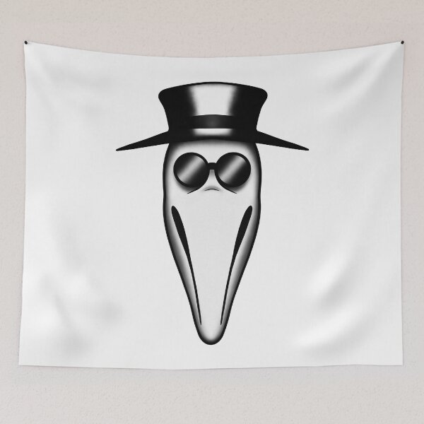 Item preview, VENETIAN PLAGUE DOCTOR MASK TATTOO FLASH - WHITE designed and sold by hugoncalves.