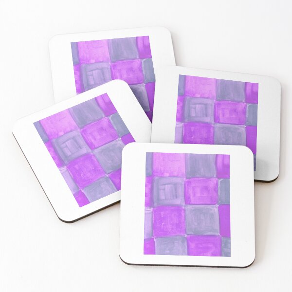 Item preview, Pink and purple watercolor squares painting watercolour pattern designed and sold by WatercolorFun.