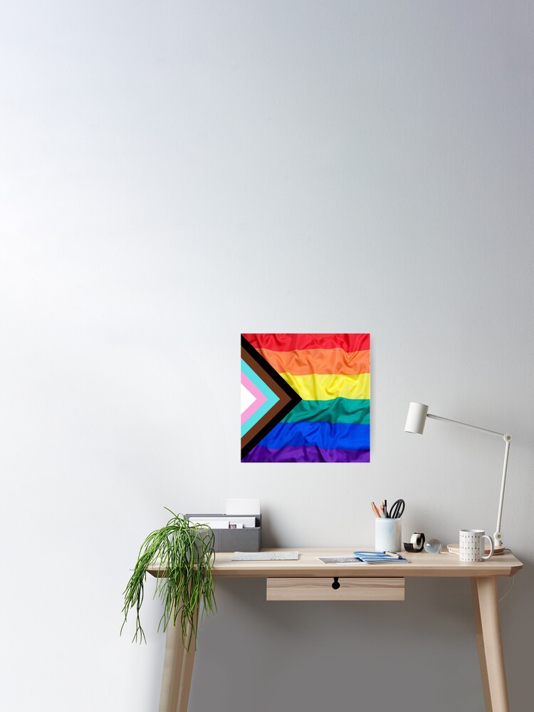 PROGRESS PRIDE RAINBOW FLAG LGBT NEW PRIDE INCLUSIVE FLAG Poster for Sale  by CeraRoss