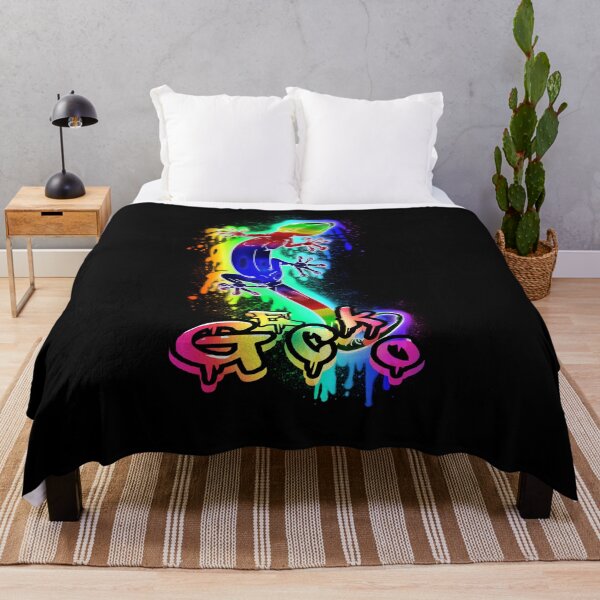 Item preview, Rainbow Graffiti Style Gecko on a dripping rainbow ink splat with text designed and sold by iduzarts.
