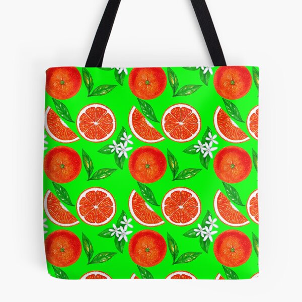 Item preview, Oranges with flowers and leaves on a light green background  designed and sold by Colibri77.