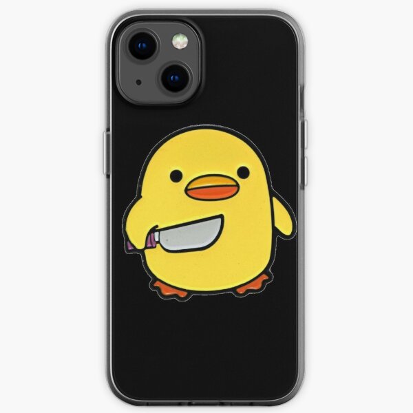 duck with knife funny meme angry bird danger iPhone Soft Case