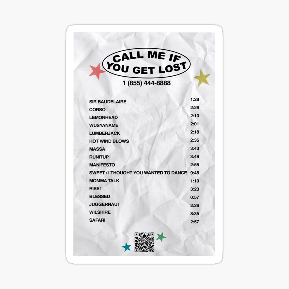 Call Me If You Get Lost Tyler The Creator Album Receipt Poster For Sale By Quaterhalf Note Redbubble