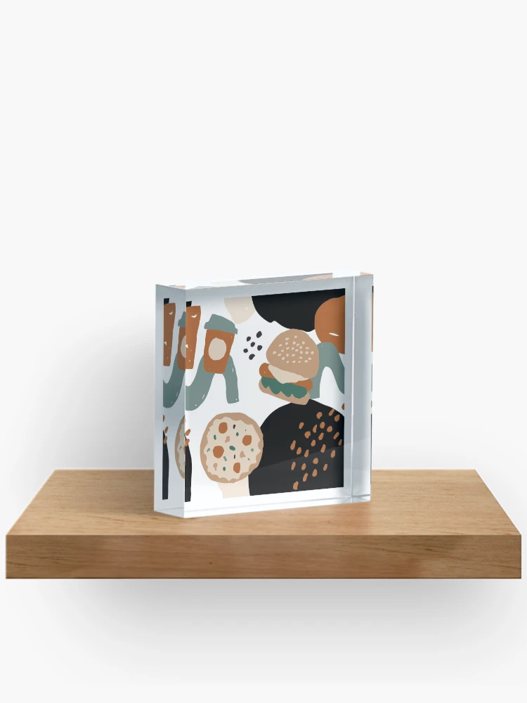 Thumbnail 2 of 5, Acrylic Block, Abstract Fast Food Pattern designed and sold by PatternTale.