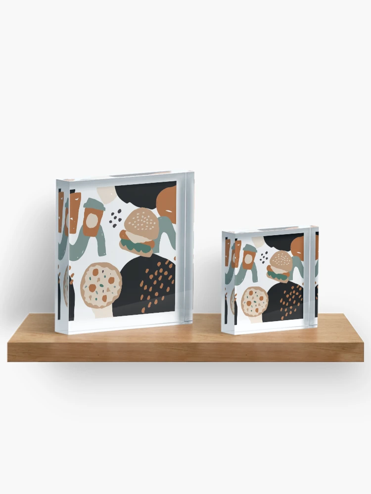 Thumbnail 3 of 5, Acrylic Block, Abstract Fast Food Pattern designed and sold by PatternTale.