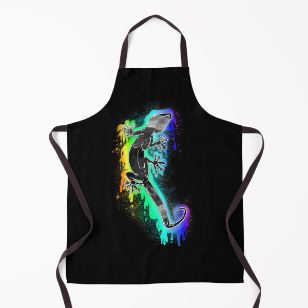 Item preview, Black Graffiti Style Gecko on a dripping rainbow ink splat designed and sold by iduzarts.