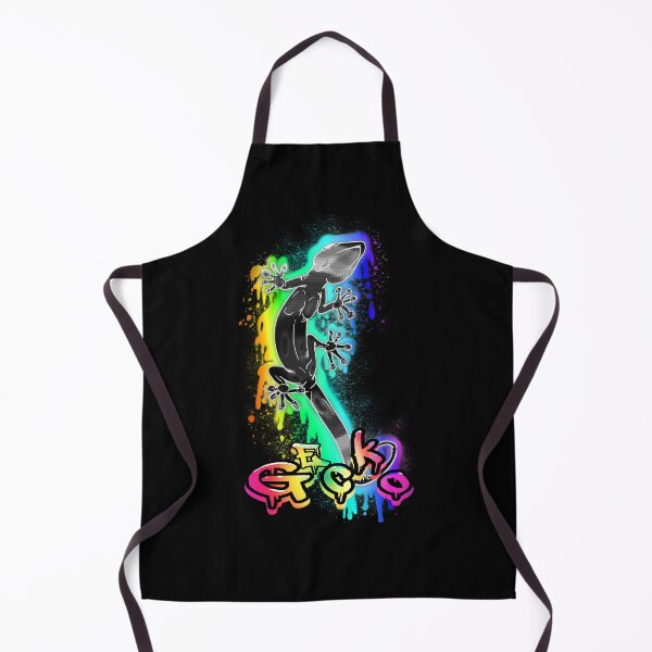 Item preview, Black Graffiti Style Gecko on a dripping rainbow ink splat with text designed and sold by iduzarts.