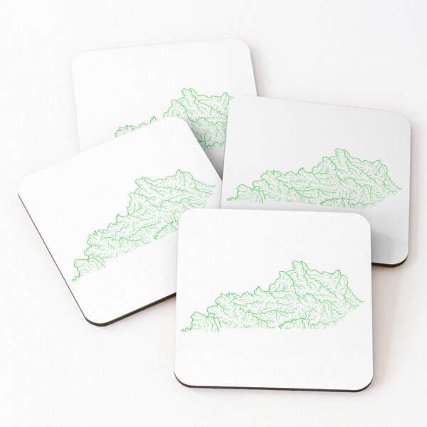 Item preview, Kentucky River Basin Map in Rainbow Colours with White Background designed and sold by GrasshopperGeo.