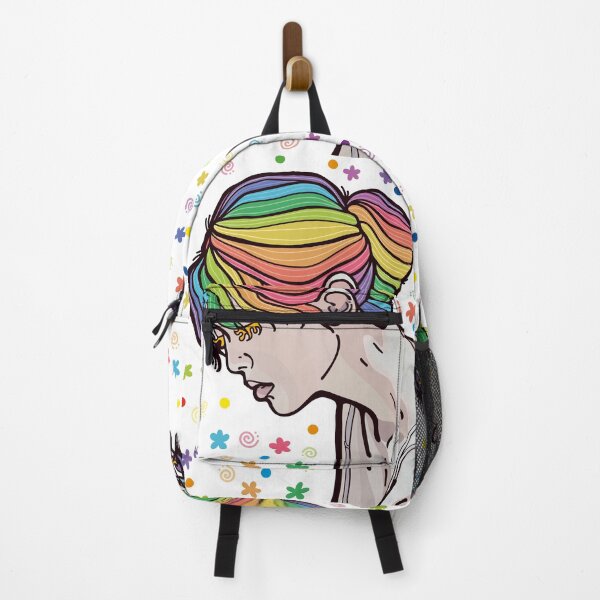 Item preview, deep breath | Thinking woman with hand-drawn rainbow hairstyle | sticker | t-shirt | DESIGNBRAND designed and sold by DESIGNBRAND.