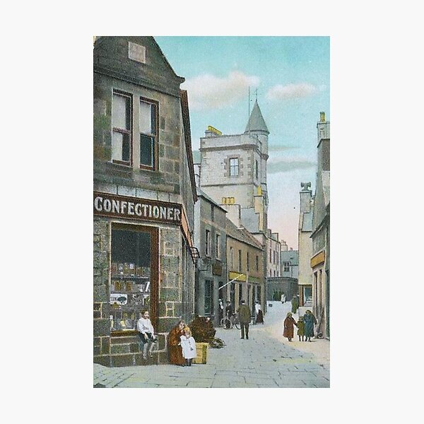 Vintage Illustration of Commercial Street, Lerwick, Shetland Photographic Print
