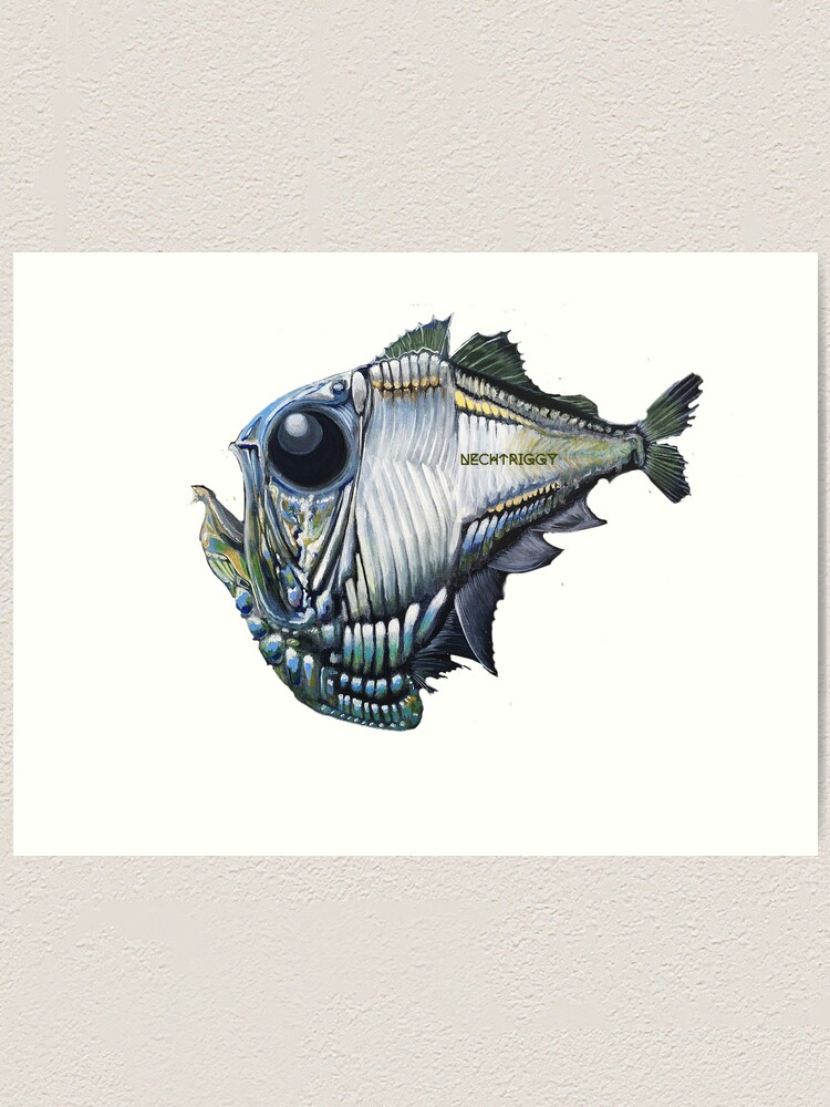 DEEP SEA HATCHET FISH painting by nechtriggy | Art Print