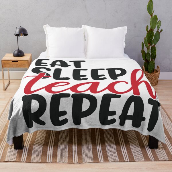 Item preview, Eat sleep teach repeat - inspirational teacher quote/gift (black) designed and sold by PickaSticka.
