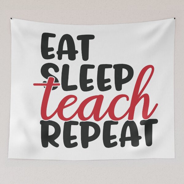 Item preview, Eat sleep teach repeat - inspirational teacher quote/gift (black) designed and sold by PickaSticka.