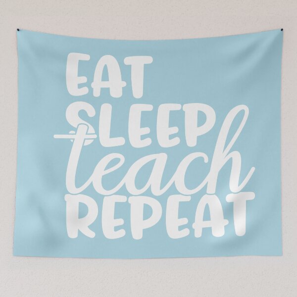 Item preview, Eat sleep teach repeat - inspirational teacher quote/gift (white/grey) designed and sold by PickaSticka.