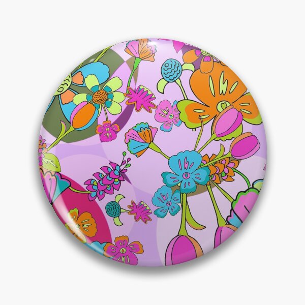 Item preview, Funky Psychedelic Floral 70s 60s Retro Print Flower Power Rainbow designed and sold by bexsimone.