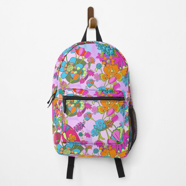 Artikelvorschau, Funky Psychedelic Floral 70er 60er Retro Print Flower Power Rainbow entworfen und verkauft von bexsimone.