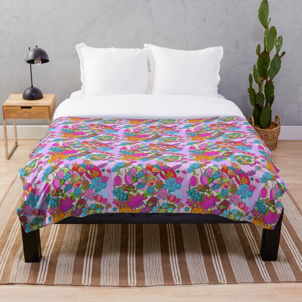Item preview, Funky Psychedelic Floral 70s 60s Retro Print Flower Power Rainbow designed and sold by bexsimone.