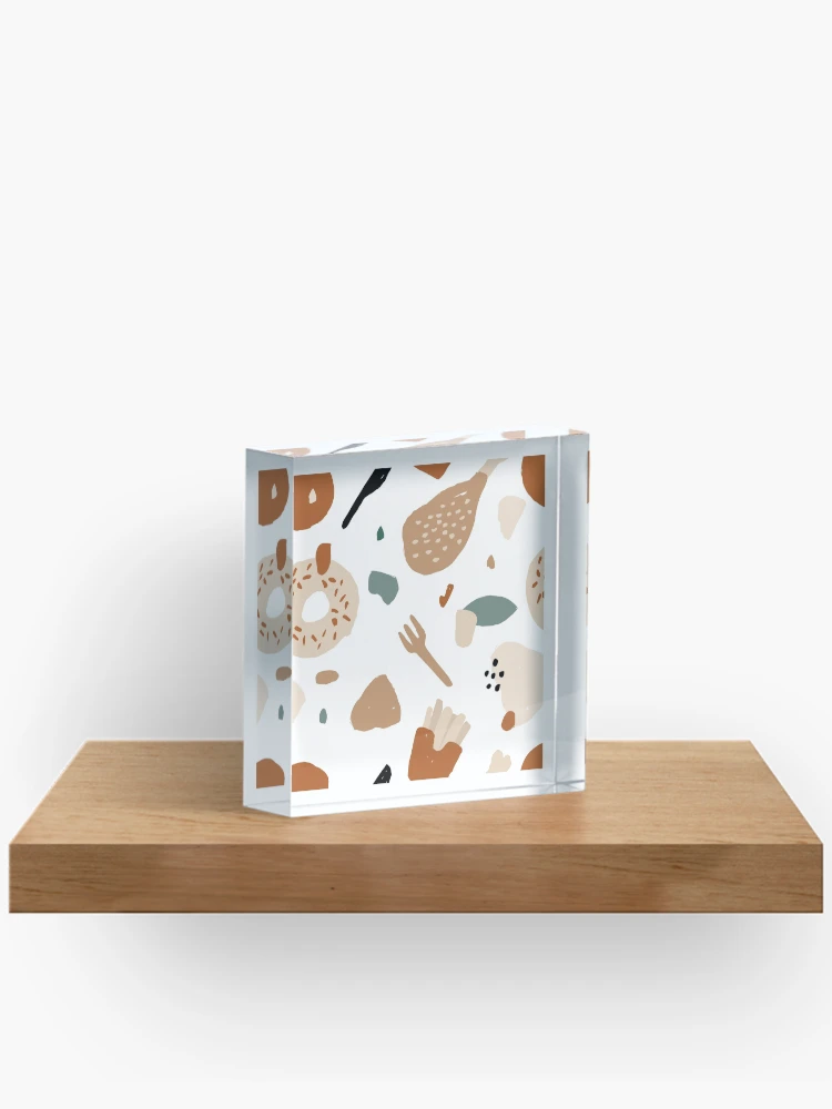 Thumbnail 2 of 5, Acrylic Block, Abstract Fast Food Pattern designed and sold by PatternTale.