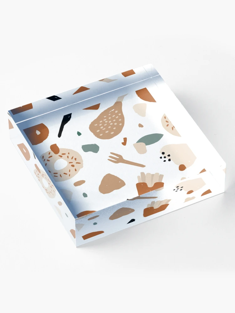 Thumbnail 4 of 5, Acrylic Block, Abstract Fast Food Pattern designed and sold by PatternTale.