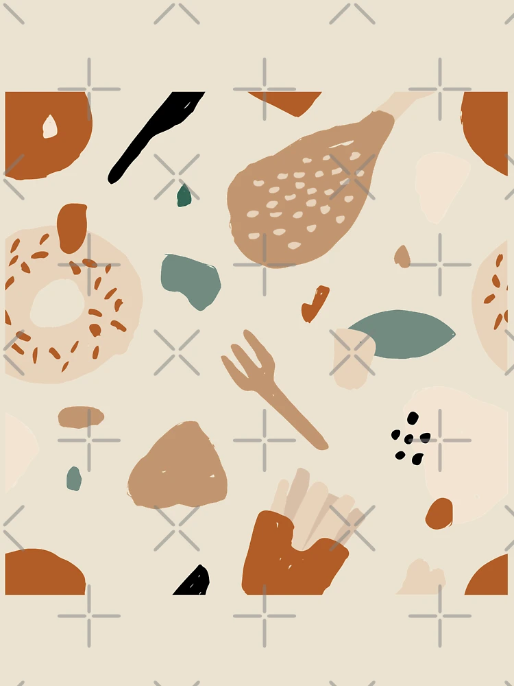 Thumbnail 4 of 4, Relaxed T-Shirt, Abstract Fast Food Pattern designed and sold by PatternTale.