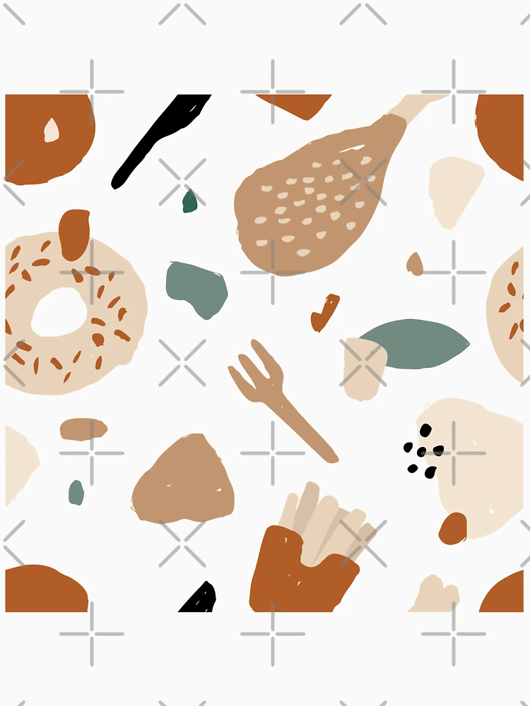 Thumbnail 7 of 7, Essential T-Shirt, Abstract Fast Food Pattern designed and sold by PatternTale.