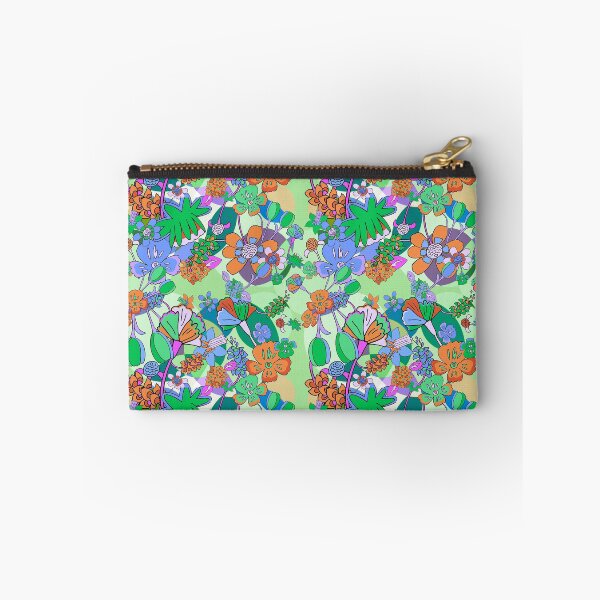 Item preview, Cool Toned Funky Psychedelic Floral 70s 60s Retro Print Flower Power Rainbow designed and sold by bexsimone.