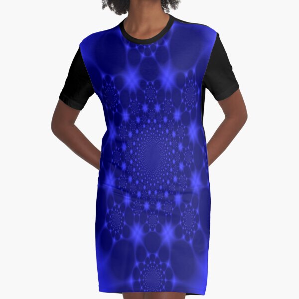 Dazzling Blue Graphic T-Shirt Dress