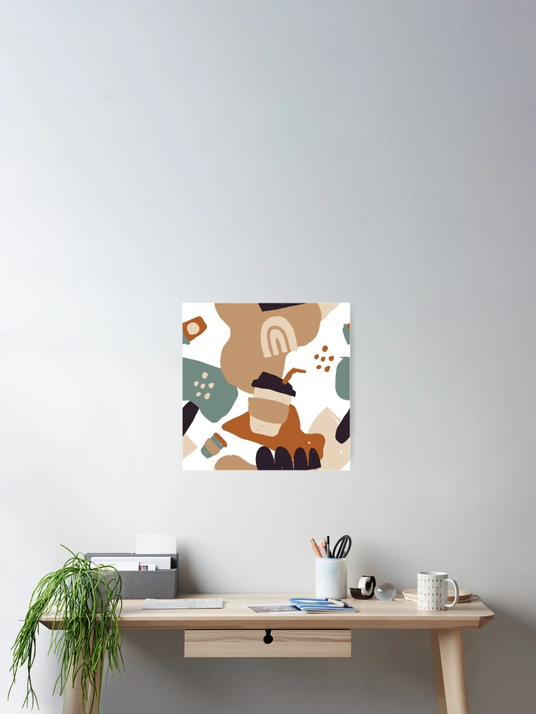 Thumbnail 2 of 3, Poster, Abstract Coffee Pattern designed and sold by PatternTale.