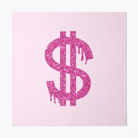 Pink Dollar Sign Symbol - Preppy Aesthetic Decor Wall Tapestry by