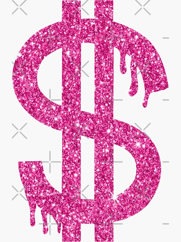 Pink Dollar Sign Symbol - Preppy Aesthetic Decor Stationery Cards