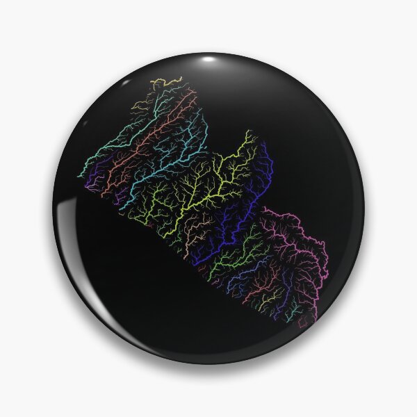 Item preview, Liberia River Basin Map in Rainbow Colours with Black Background designed and sold by GrasshopperGeo.