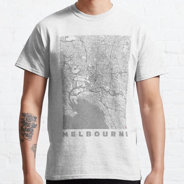 Melbourne Map Line Classic T-Shirt