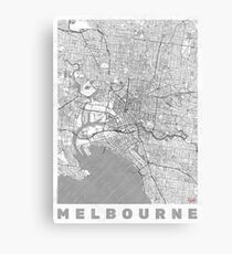 Melbourne Map Line Canvas Print