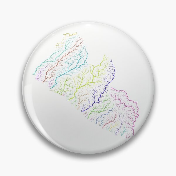 Item preview, Liberia River Basin Map in Rainbow Colours with White Background designed and sold by GrasshopperGeo.