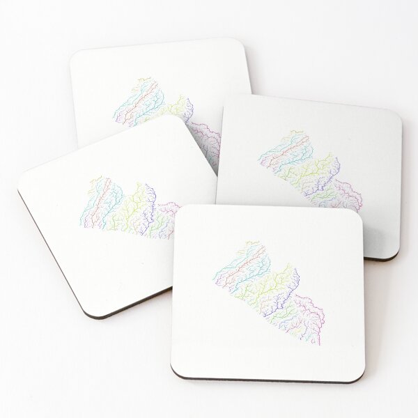 Item preview, Liberia River Basin Map in Rainbow Colours with White Background designed and sold by GrasshopperGeo.