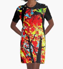 Flame Trees Graphic T-Shirt Dress
