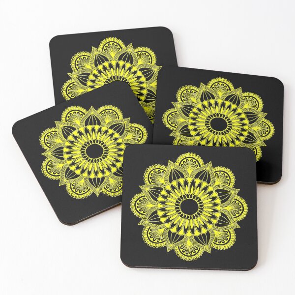 Item preview, Flower Mandala (yellow/black) designed and sold by Calen  Picard-Carroll.