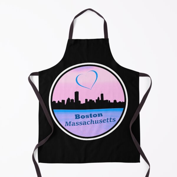 Item preview, I Love Boston Massachusetts Skyline Silhouette Blue Heart and Purple Sunset designed and sold by kmcs.