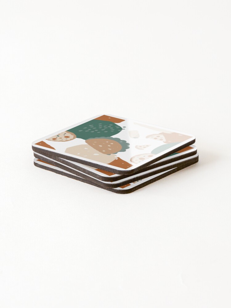 Thumbnail 4 of 5, Coasters (Set of 4), Aesthetic Abstract Fast Food Pattern designed and sold by PatternTale.
