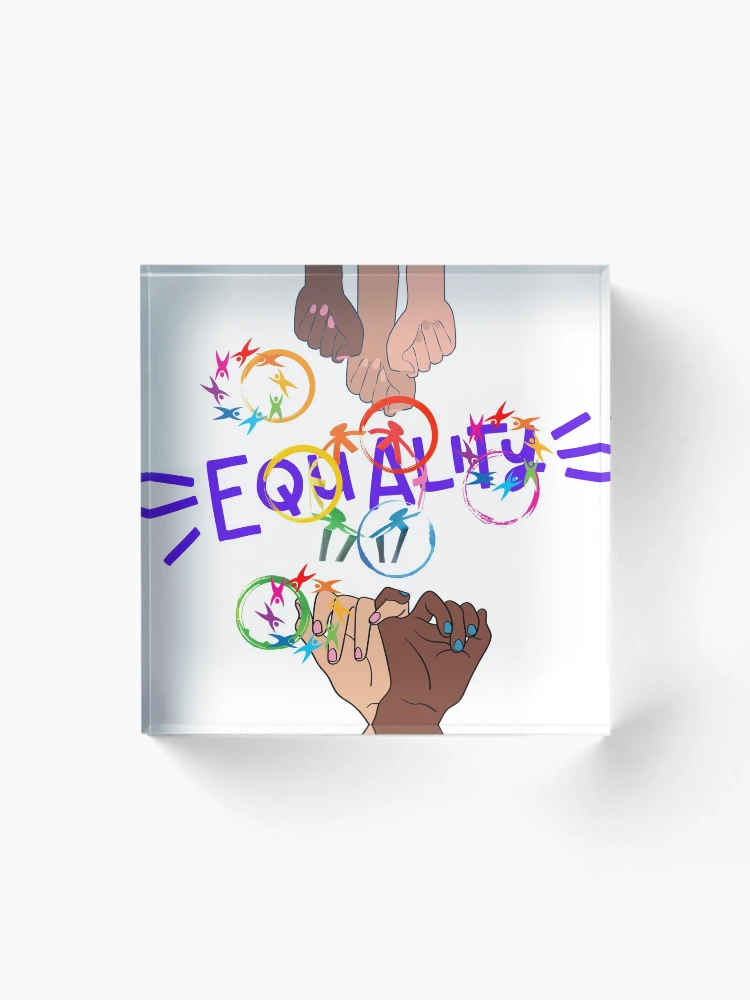 Thumbnail 1 of 5, Acrylic Block, Equality In Racial Rights designed and sold by CyberVinnie.