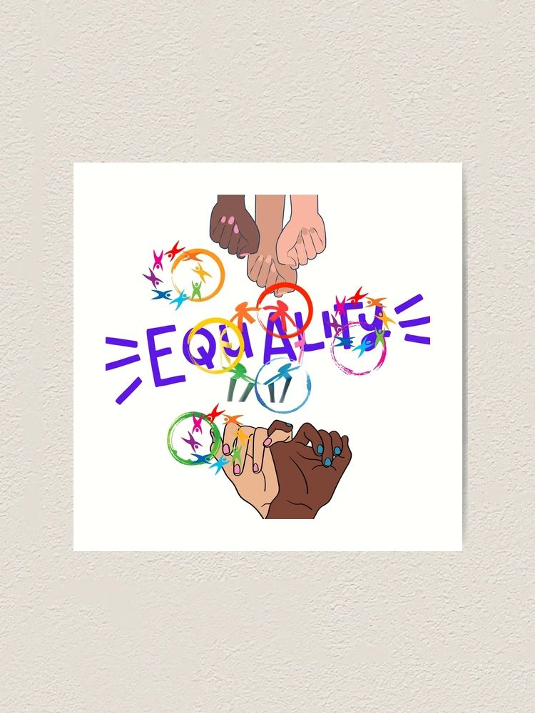 Thumbnail 1 of 3, Art Print, Equality In Racial Rights designed and sold by CyberVinnie.