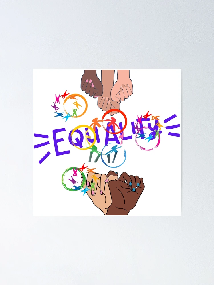 Thumbnail 1 of 3, Poster, Equality In Racial Rights designed and sold by CyberVinnie.
