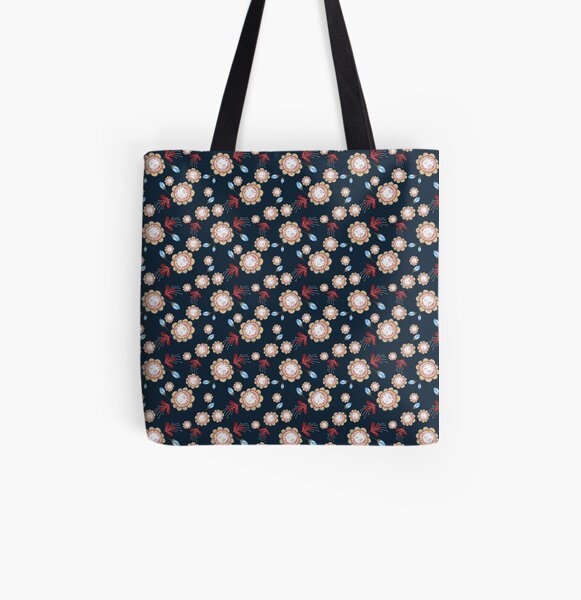 Nightflowers All Over Print Tote Bag