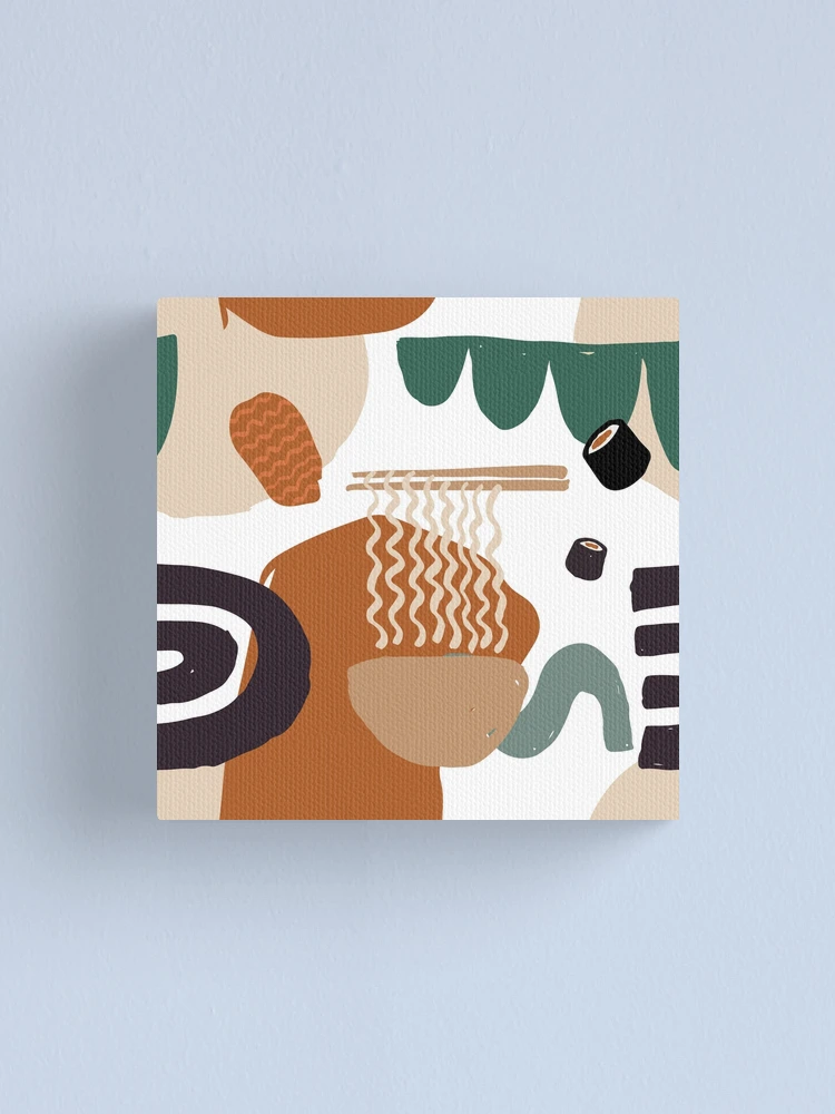 Thumbnail 1 of 3, Canvas Print, Abstract Japanese Food Pattern designed and sold by PatternTale.