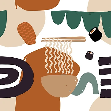Artwork thumbnail, Abstract Japanese Food Pattern by PatternTale
