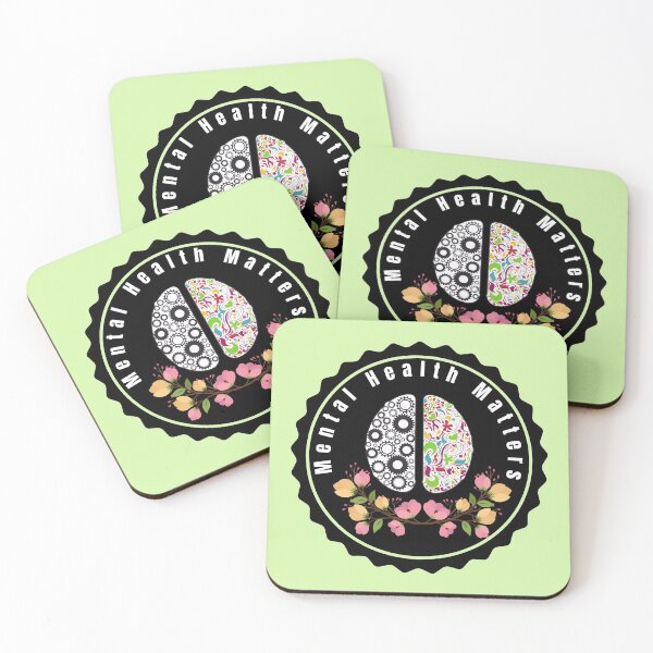 Item preview, Mental health matters badge quote - Florals designed and sold by TropicalFlorals.
