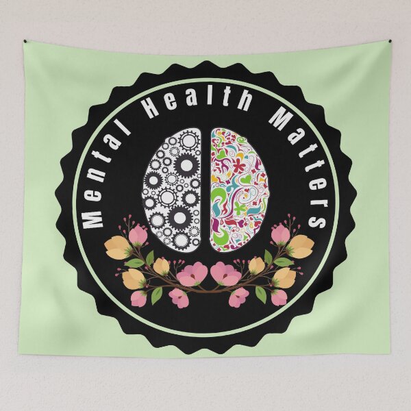 Item preview, Mental health matters badge quote - Florals designed and sold by TropicalFlorals.