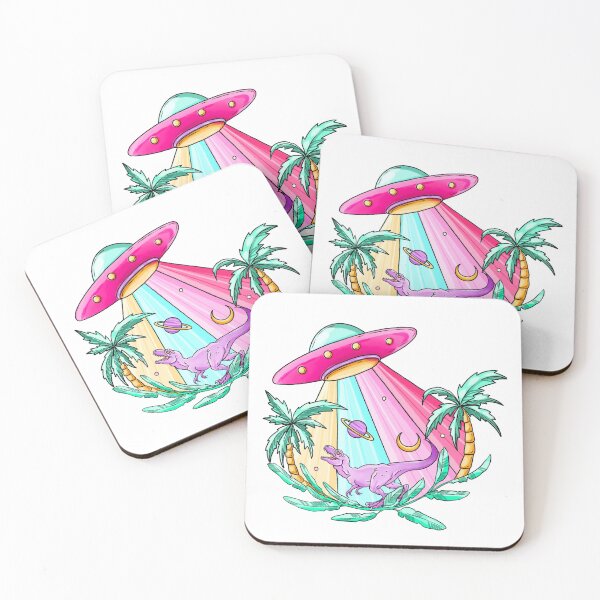 Item preview, Surreal UFO and purple dinosaur scene designed and sold by Designs Of all kinds.